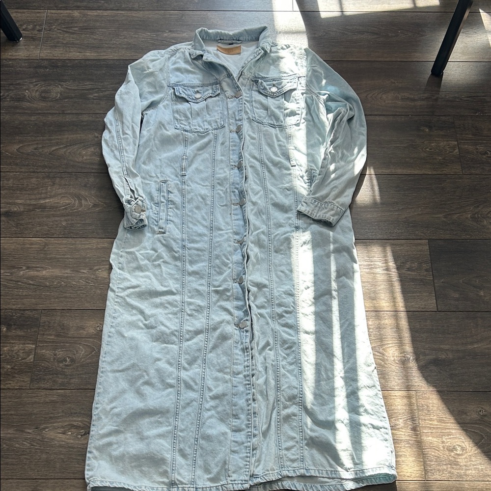 Blank NYC Light Blue Denim Long Sleeve Dress